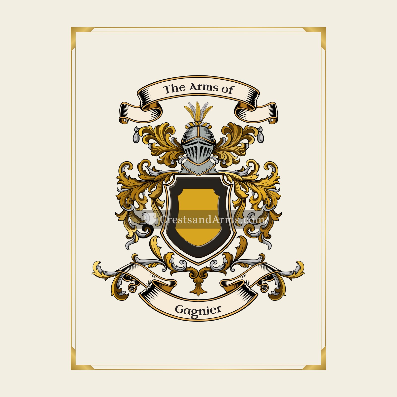 With gold border
