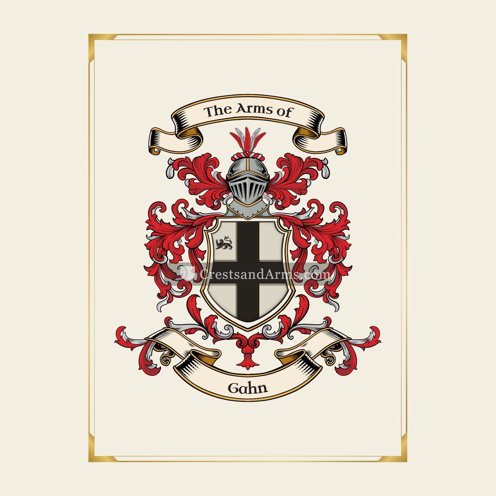 With gold border