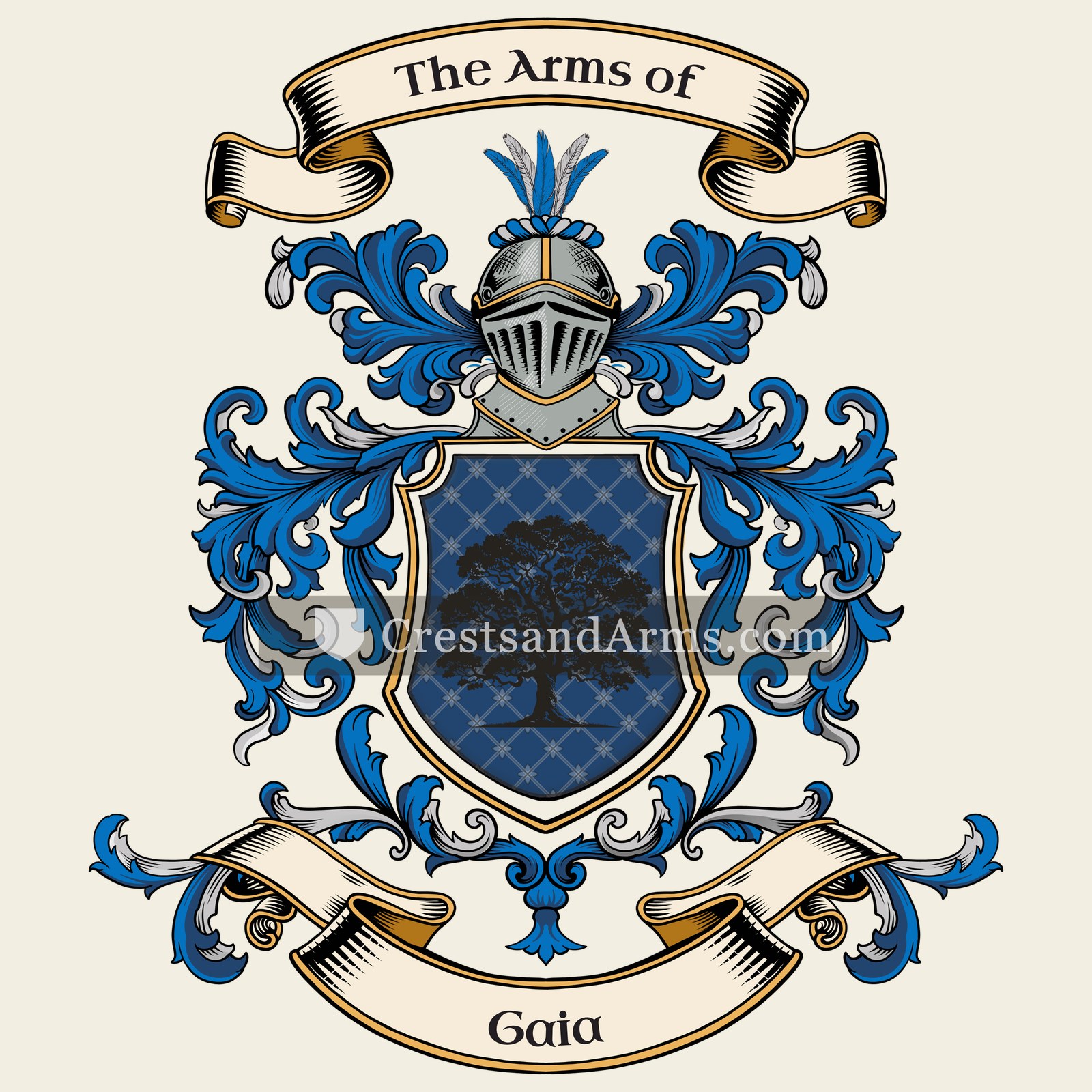 The Gaia coat of arms, drawn from the recorded blazon