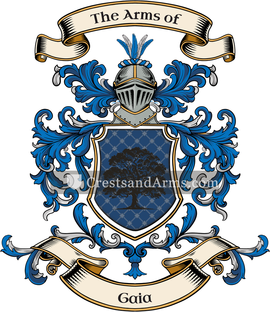 The Gaia coat of arms, drawn from the recorded blazon