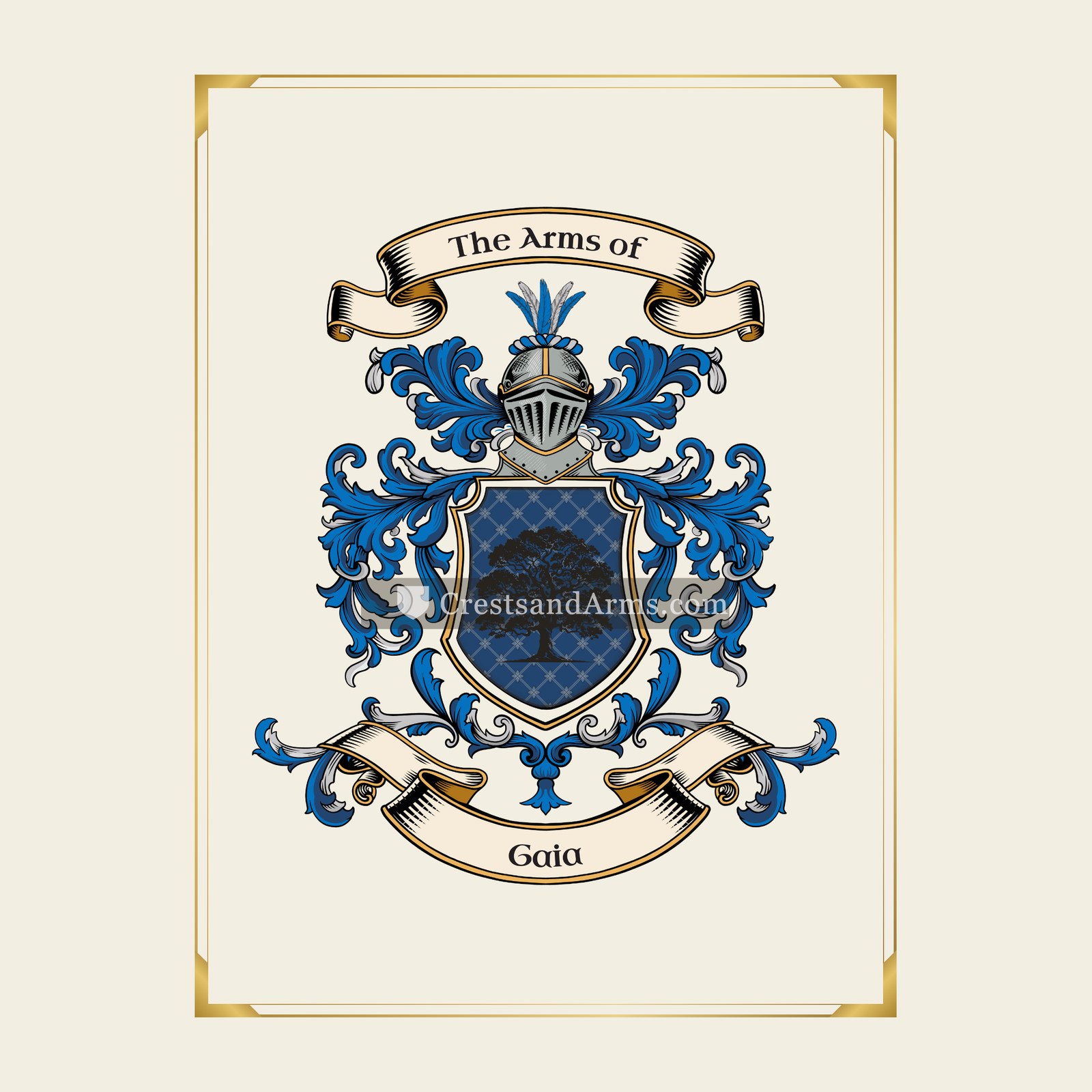 With gold border