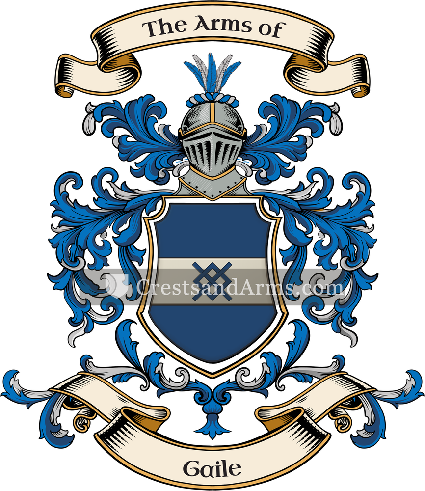 The Gaile coat of arms, drawn from the recorded blazon