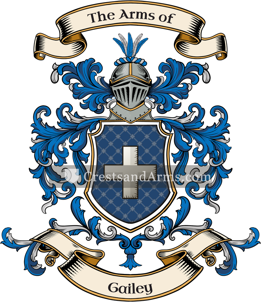 The Gailey coat of arms, drawn from the recorded blazon