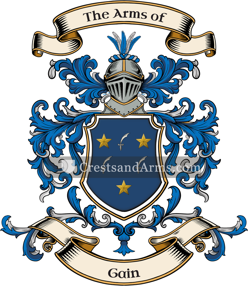 The Gain coat of arms, drawn from the recorded blazon
