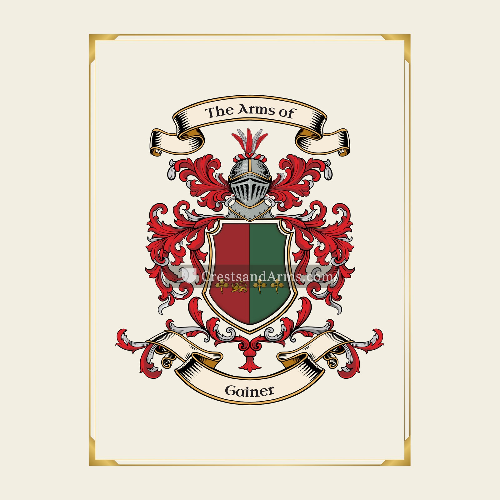 With gold border