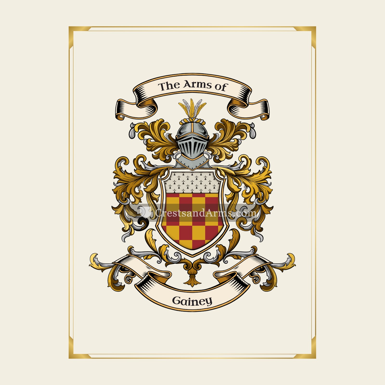 With gold border