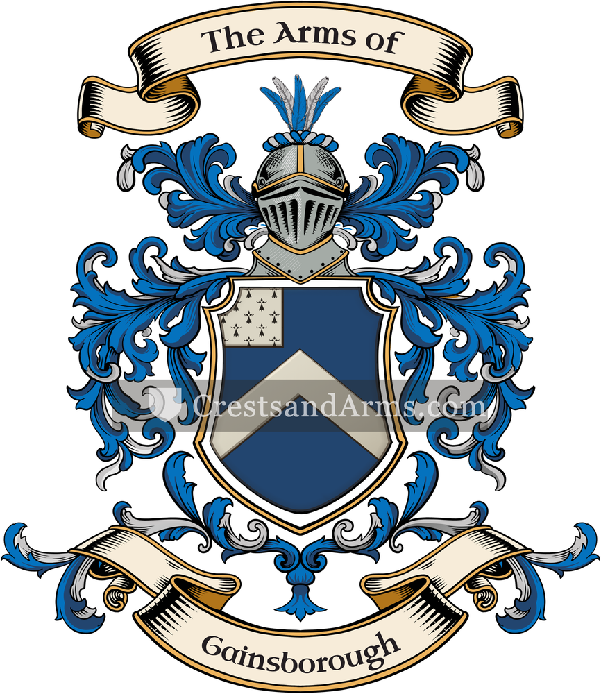 The Gainsborough coat of arms, drawn from the recorded blazon