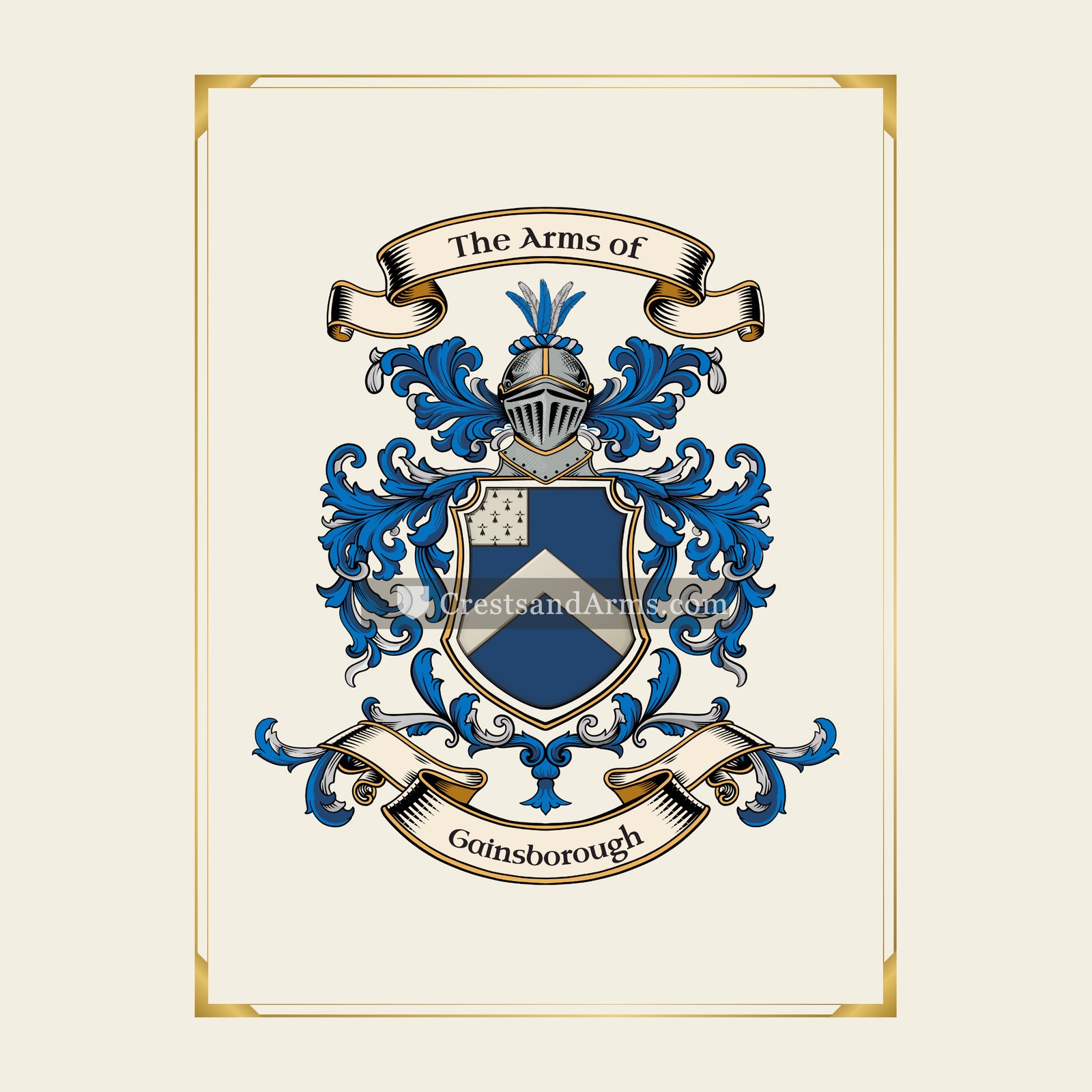 With gold border