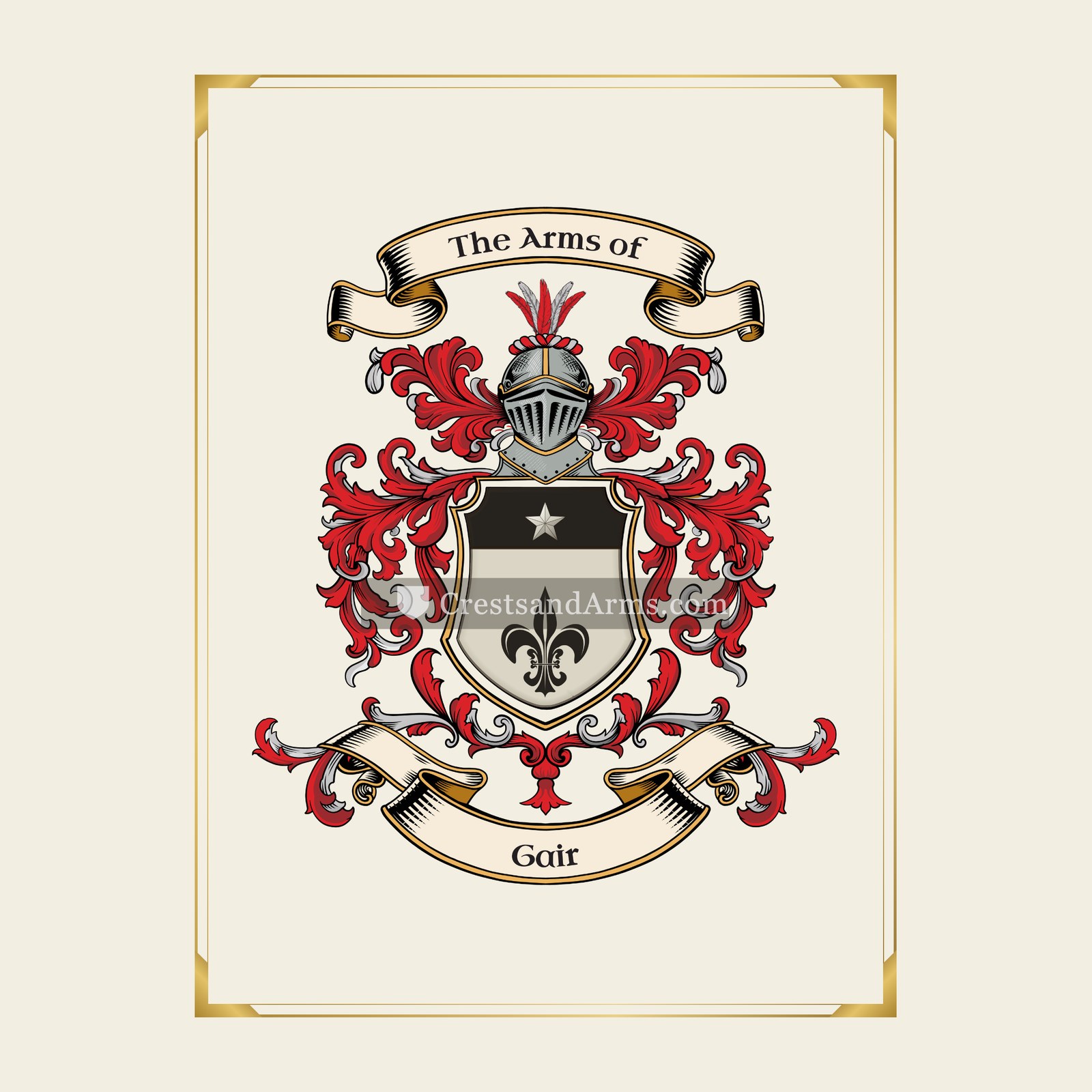 With gold border