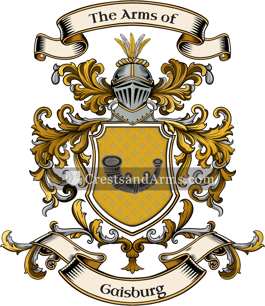 The Gaisburg coat of arms, drawn from the recorded blazon