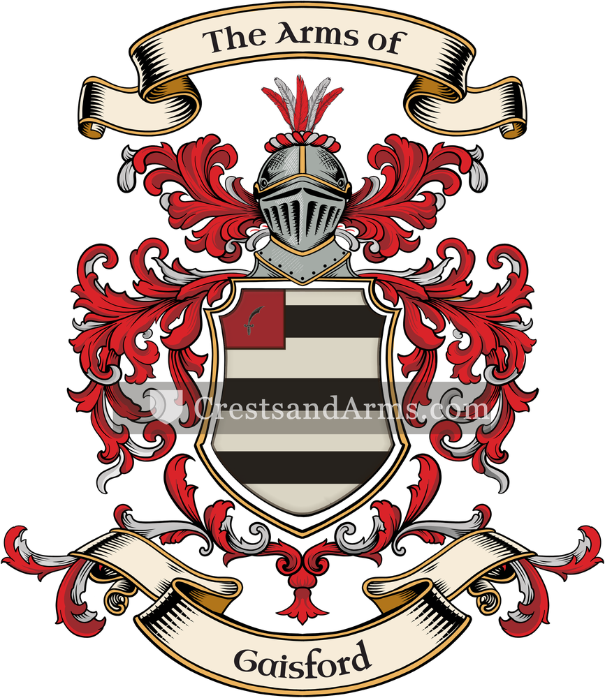 The Gaisford coat of arms, drawn from the recorded blazon