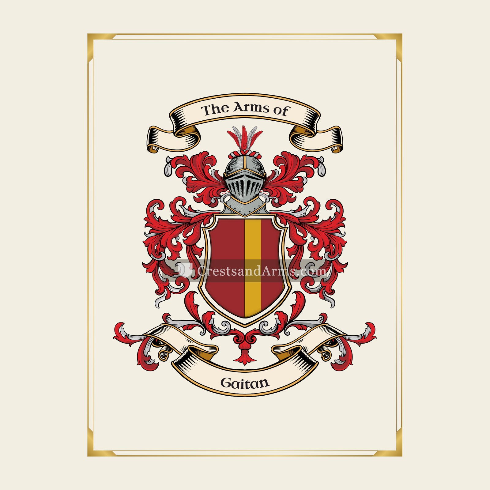 With gold border