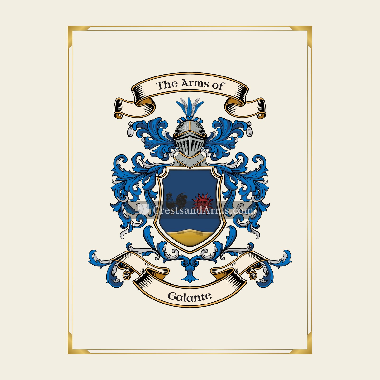 With gold border