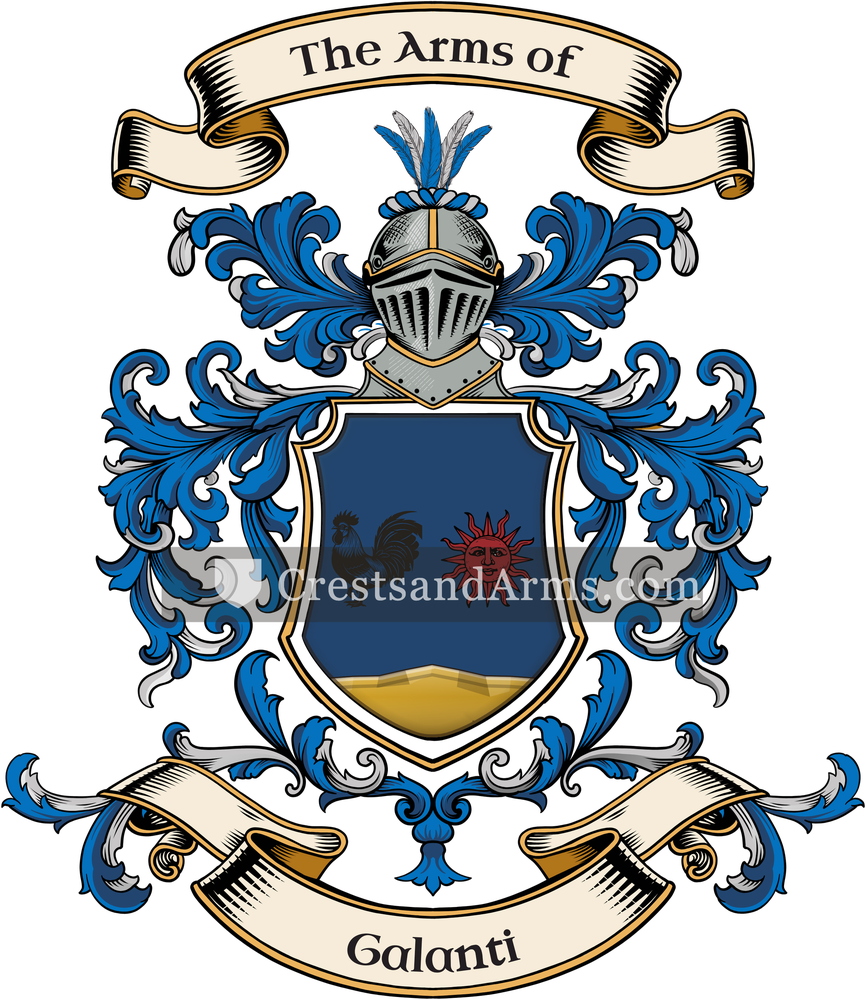 The Galanti coat of arms, drawn from the recorded blazon