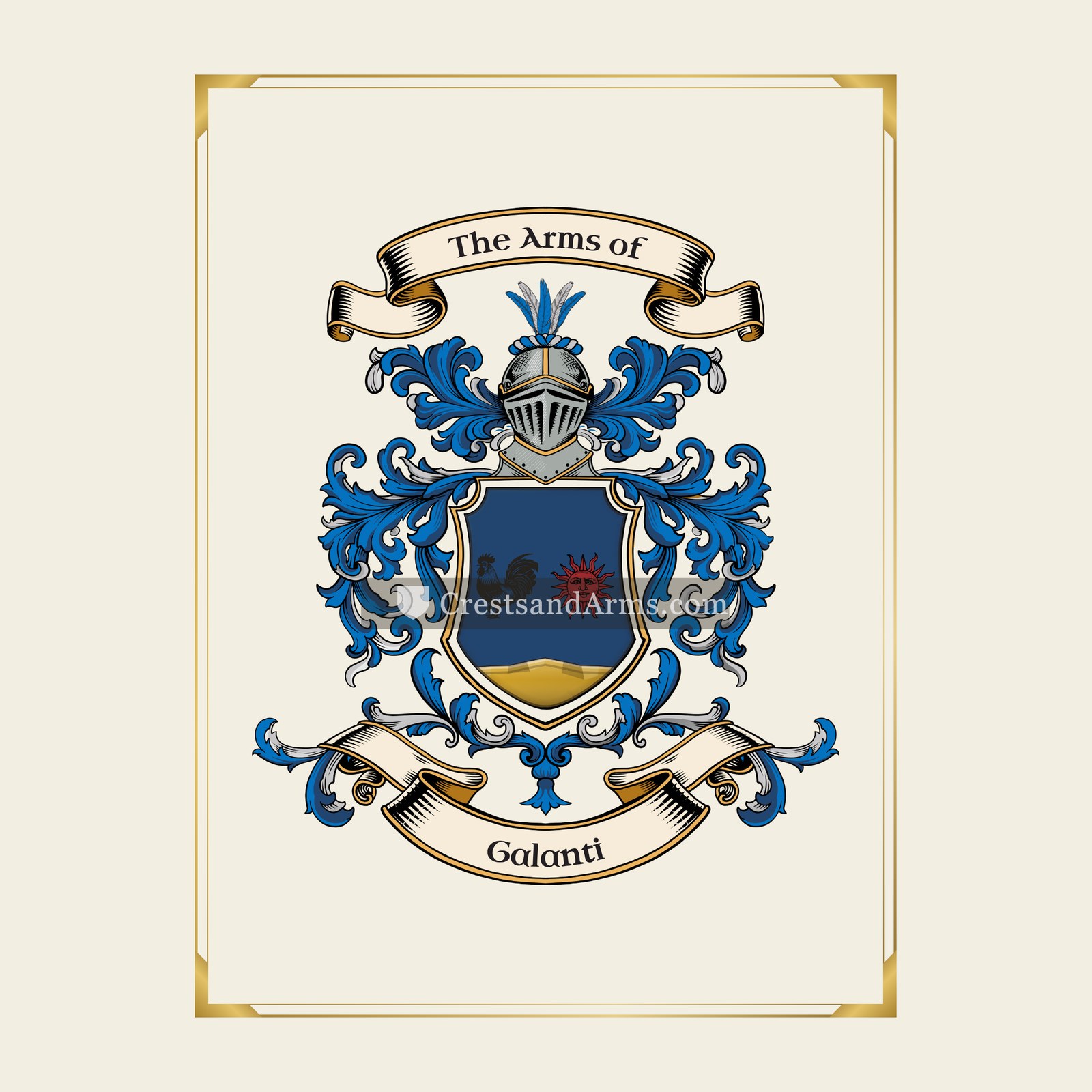 With gold border
