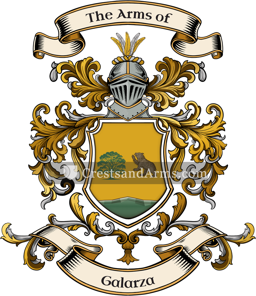 The Galarza coat of arms, drawn from the recorded blazon