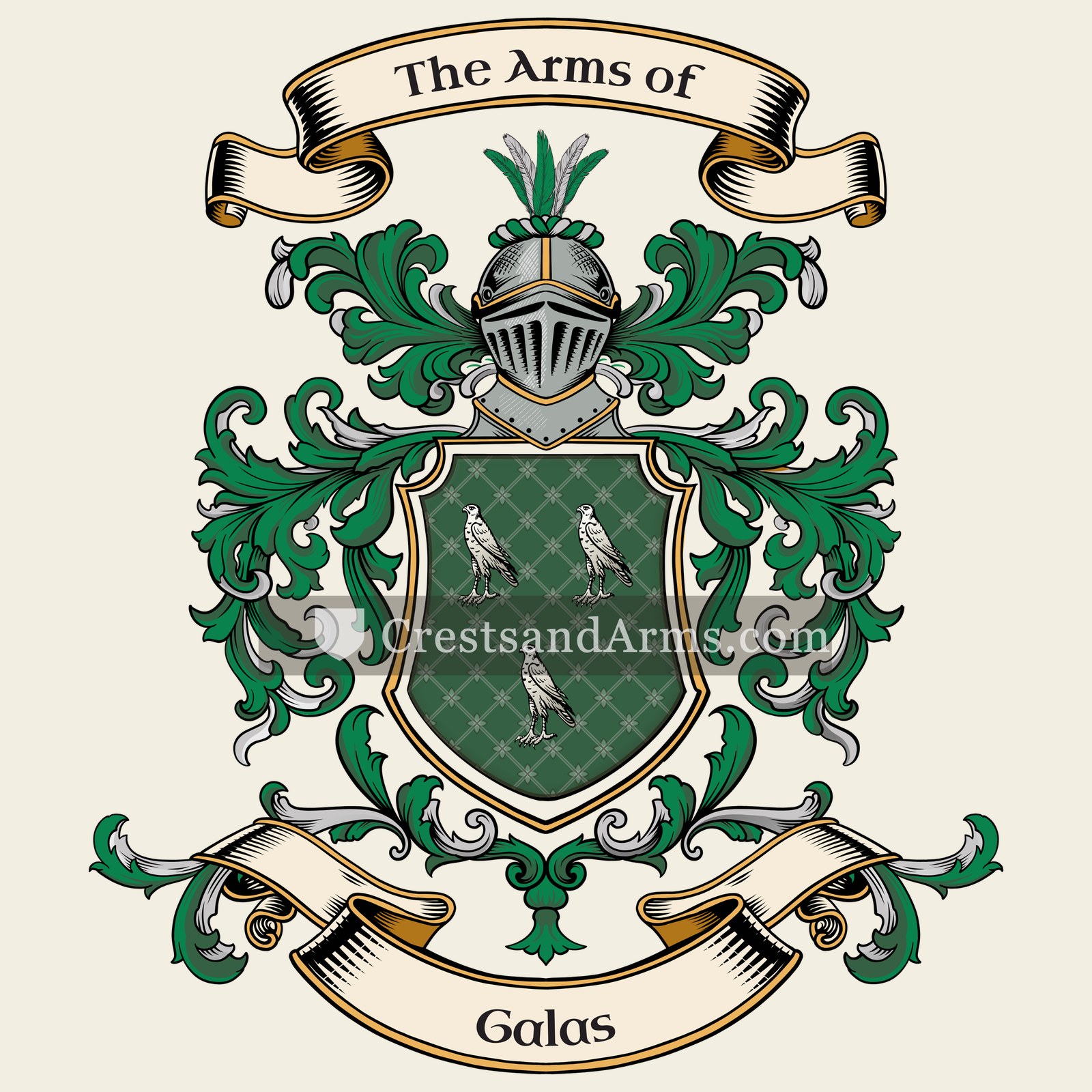 The Galas coat of arms, drawn from the recorded blazon