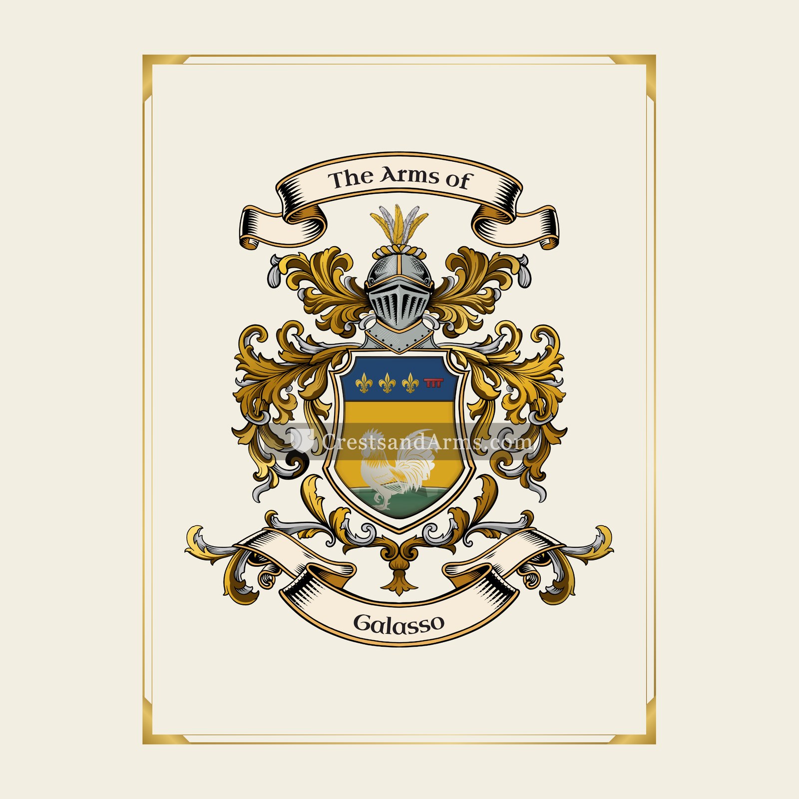 With gold border