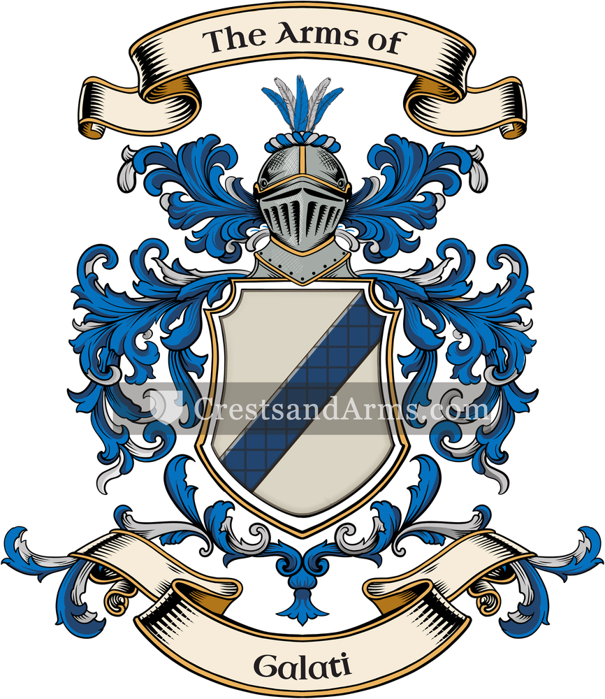 The Galati coat of arms, drawn from the recorded blazon