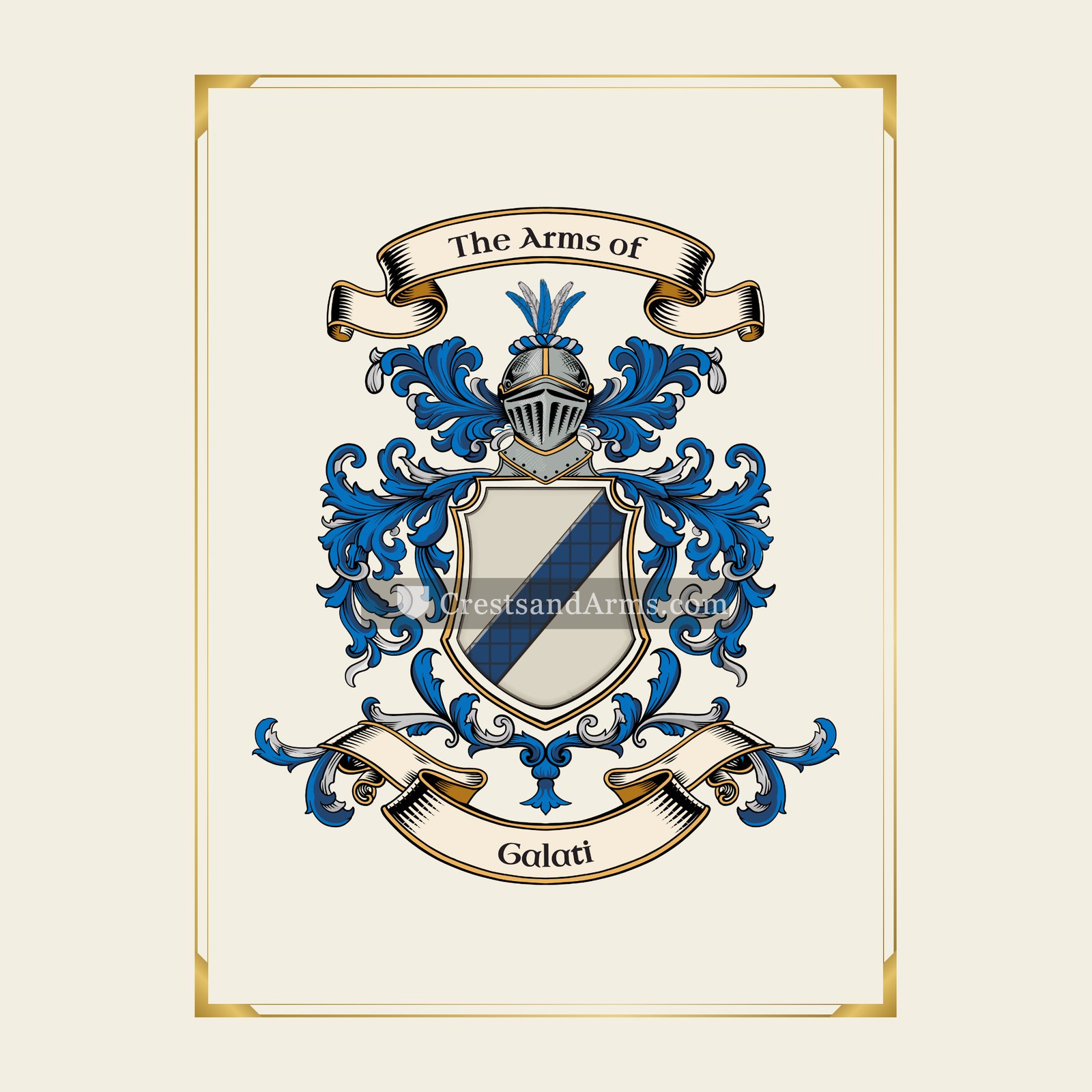 With gold border