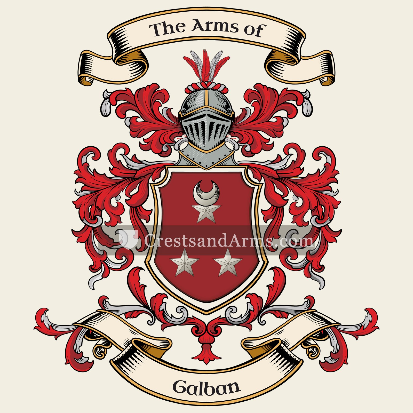 The Galban coat of arms, drawn from the recorded blazon