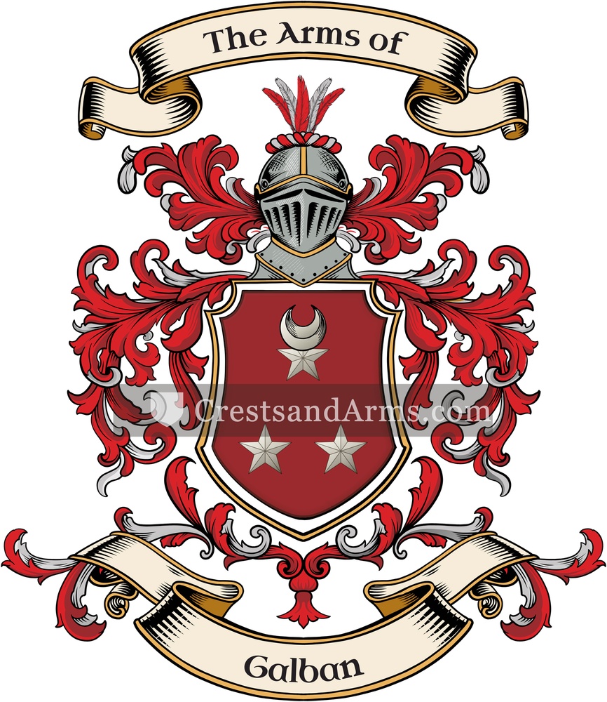 The Galban coat of arms, drawn from the recorded blazon