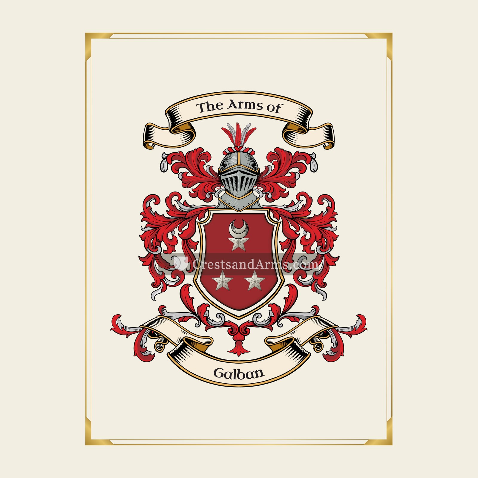 With gold border