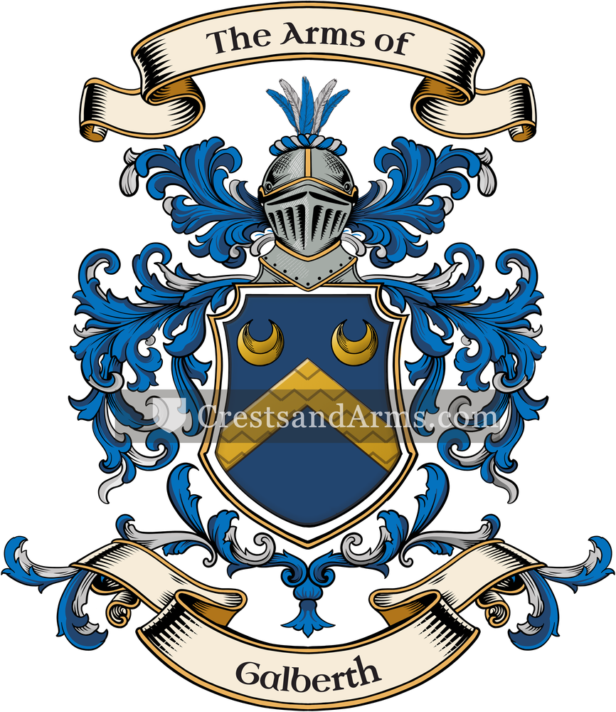 The Galberth coat of arms, drawn from the recorded blazon