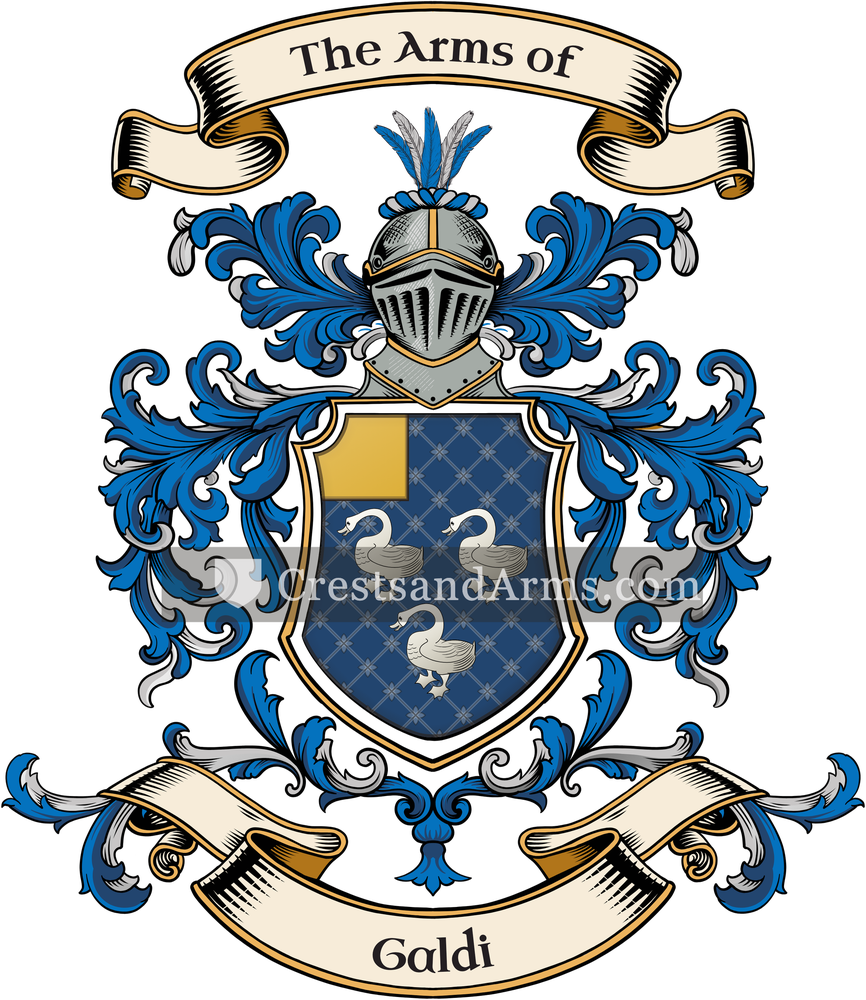 The Galdi coat of arms, drawn from the recorded blazon