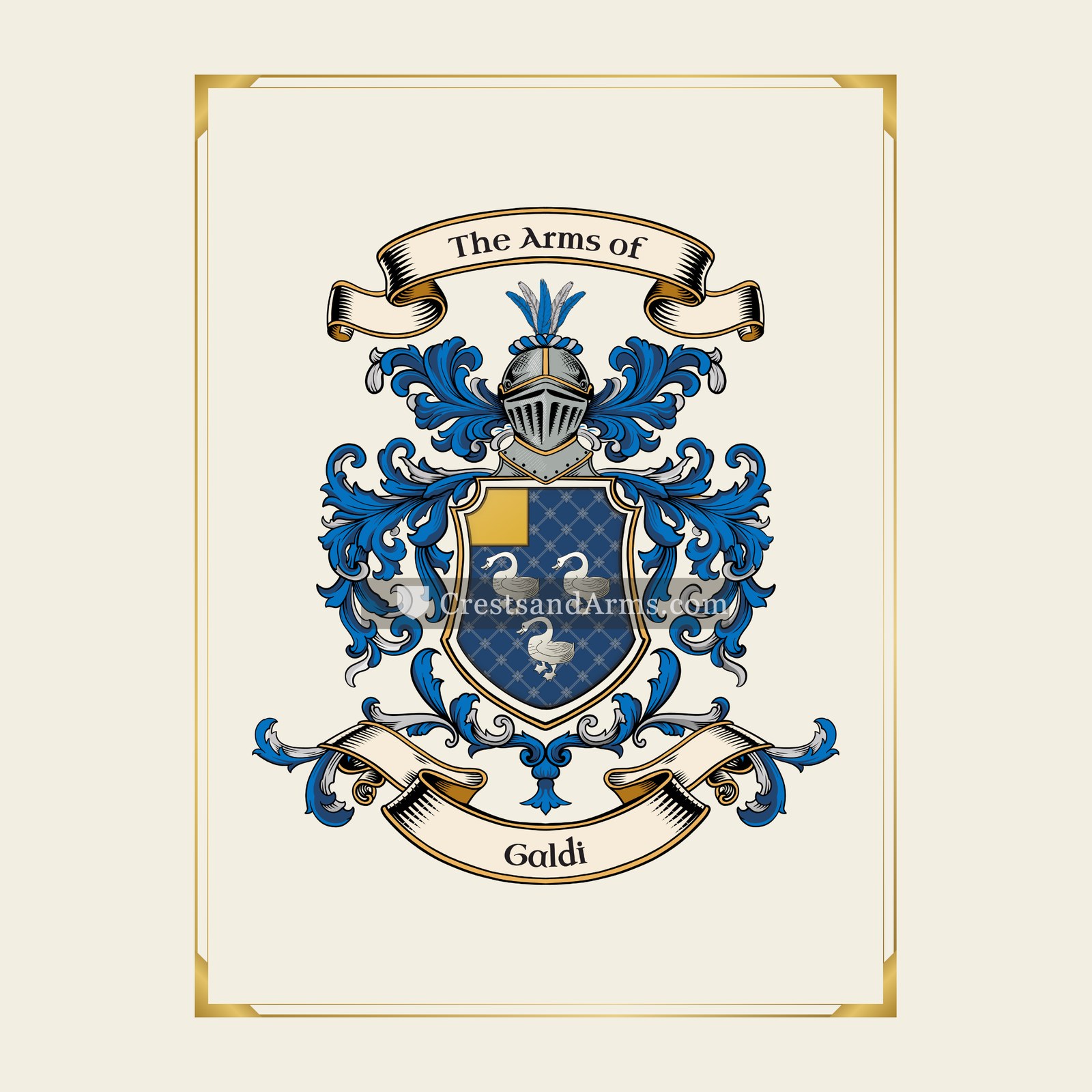 With gold border