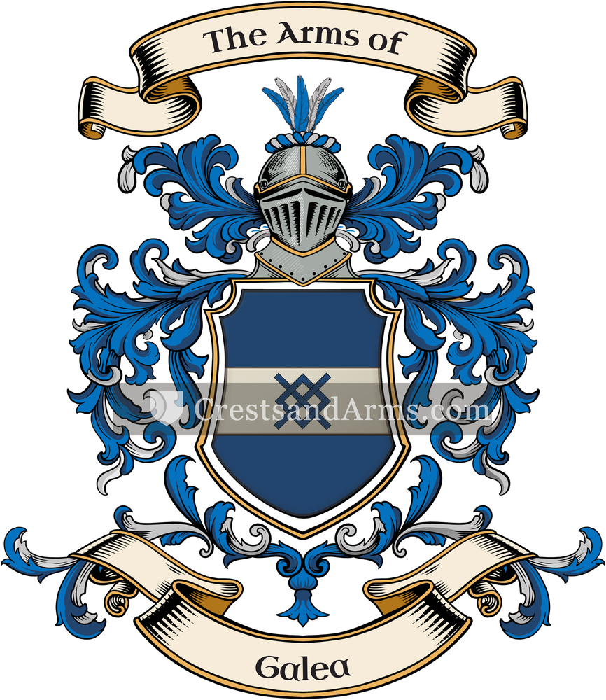 The Galea coat of arms, drawn from the recorded blazon
