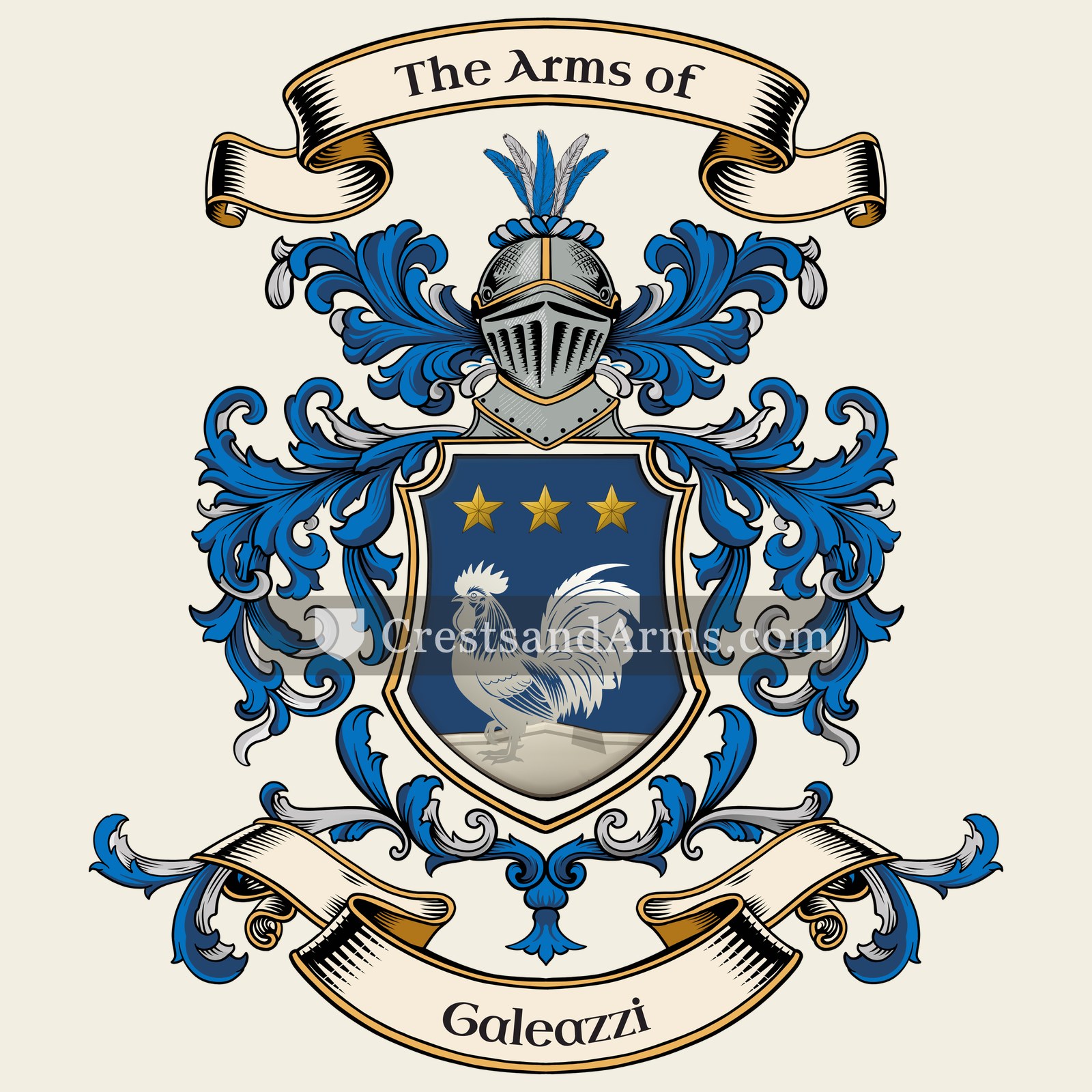 The Galeazzi coat of arms, drawn from the recorded blazon