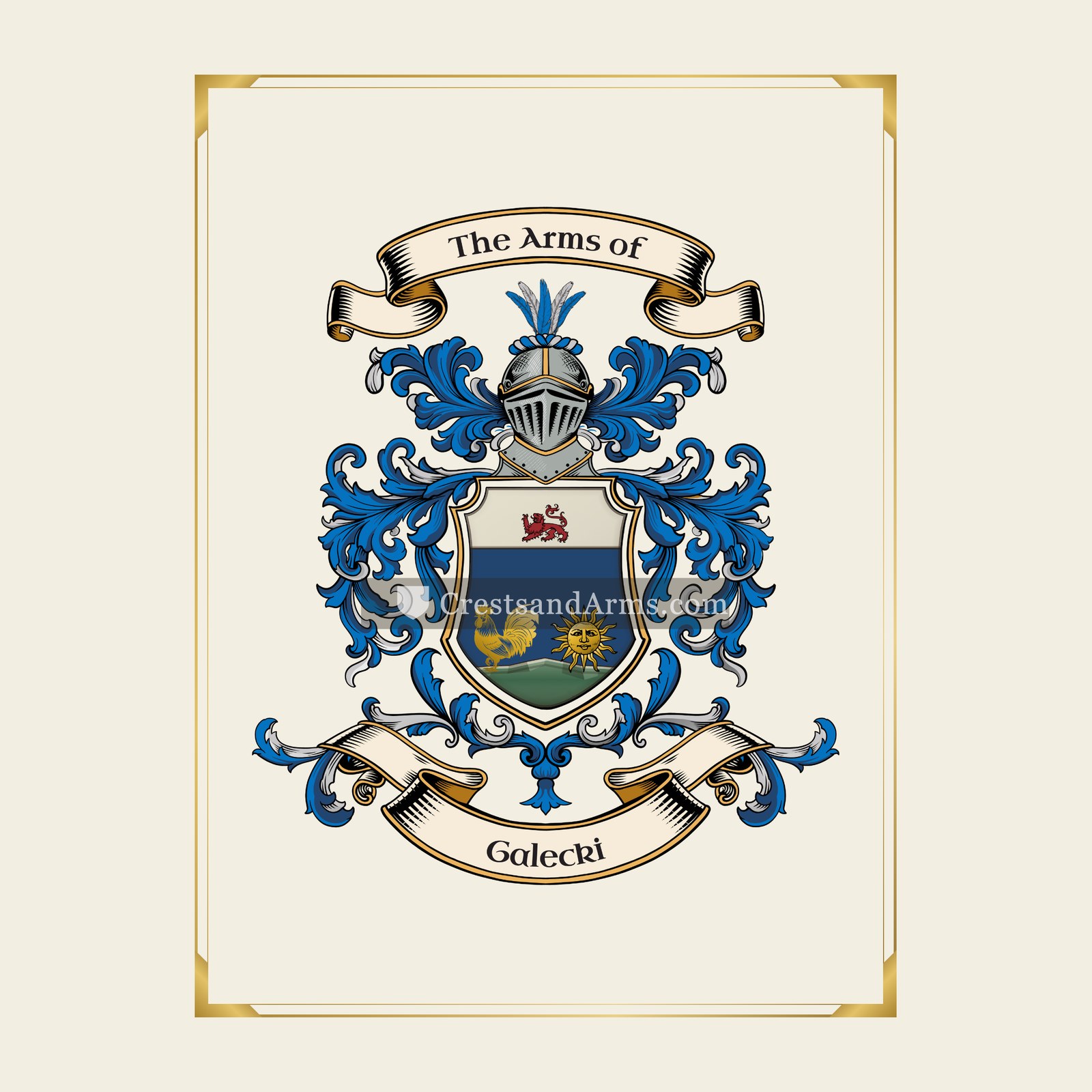 With gold border
