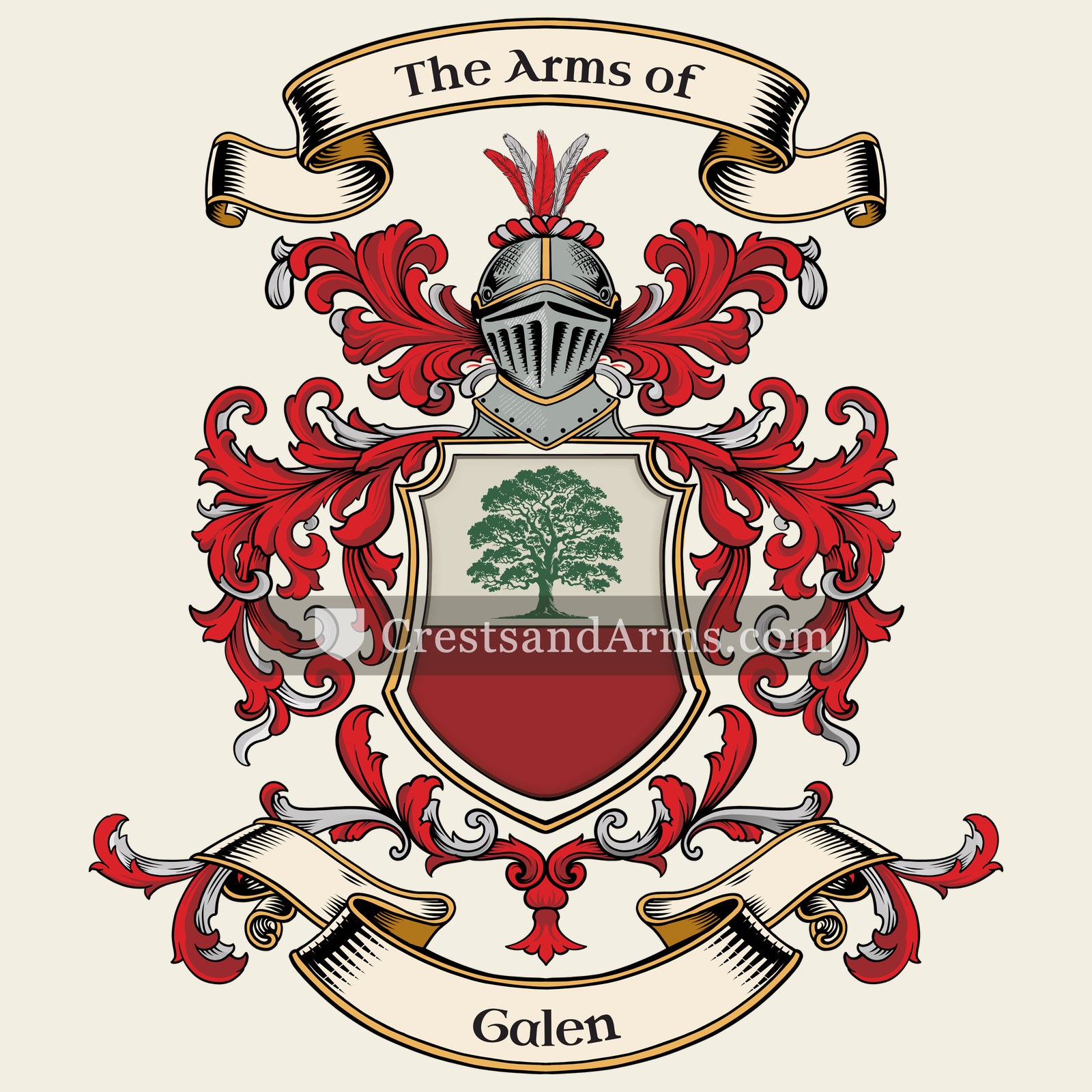 The Galen coat of arms, drawn from the recorded blazon
