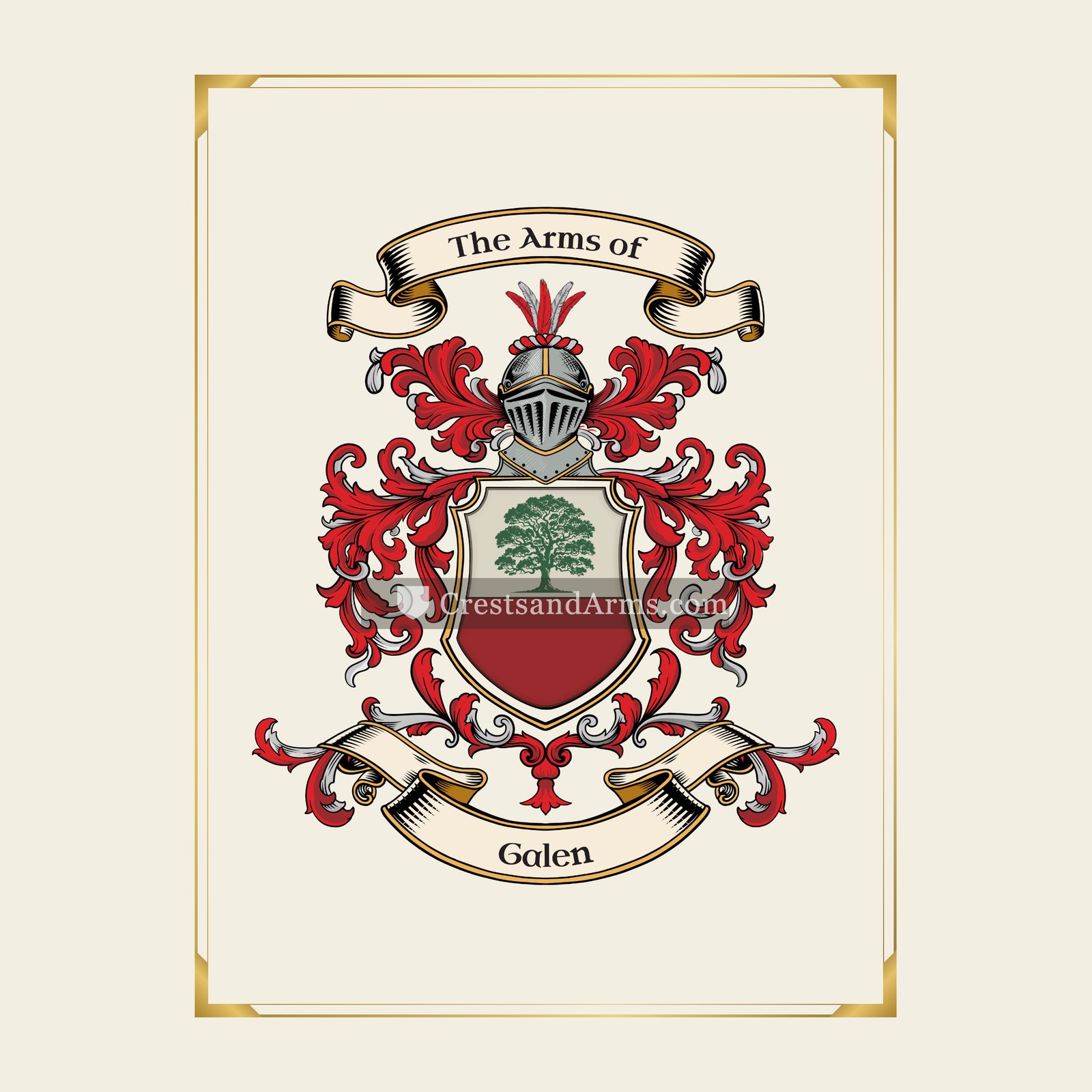 With gold border