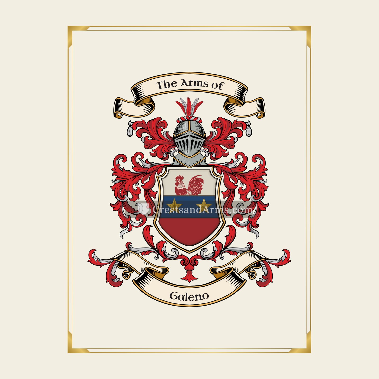 With gold border