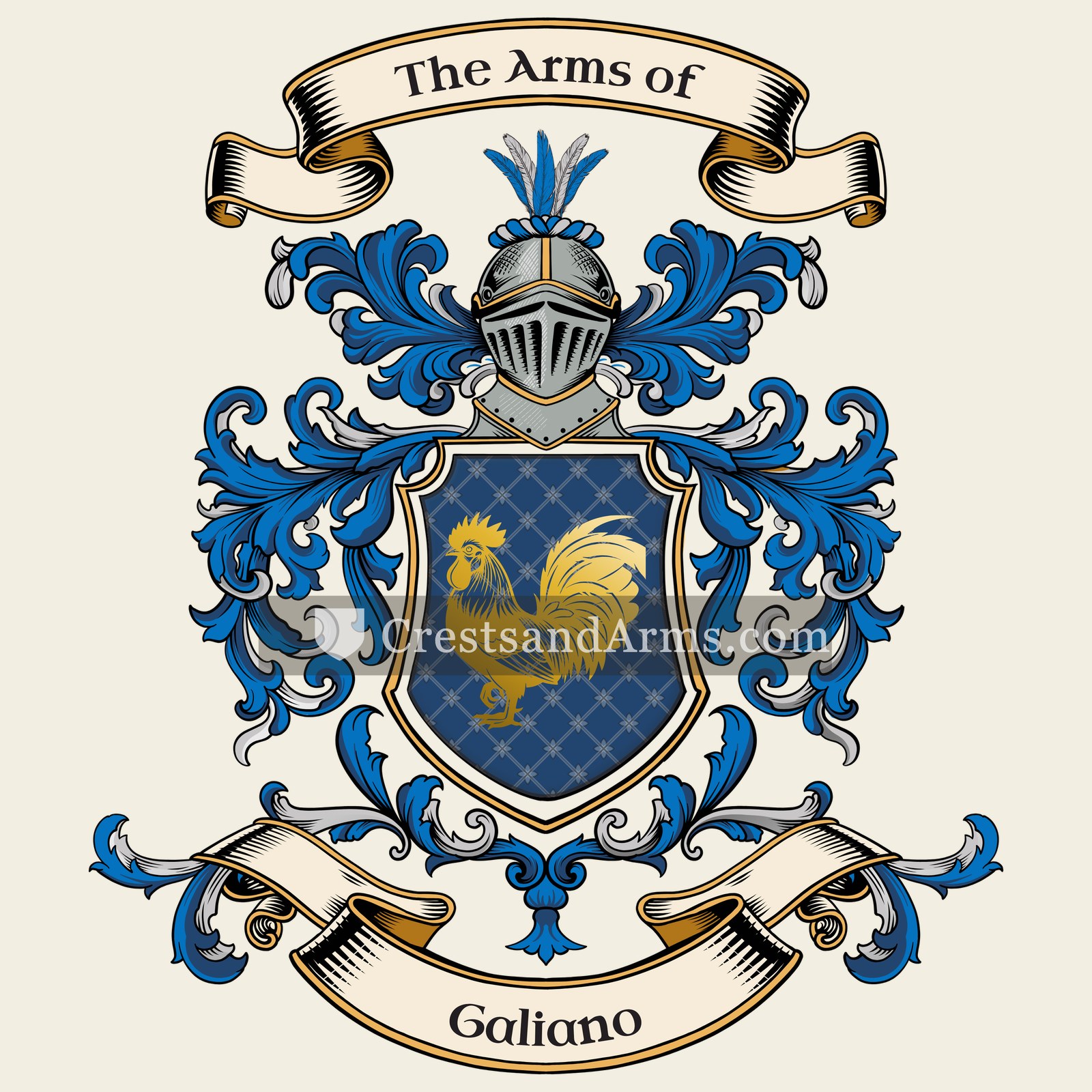 The Galiano coat of arms, drawn from the recorded blazon