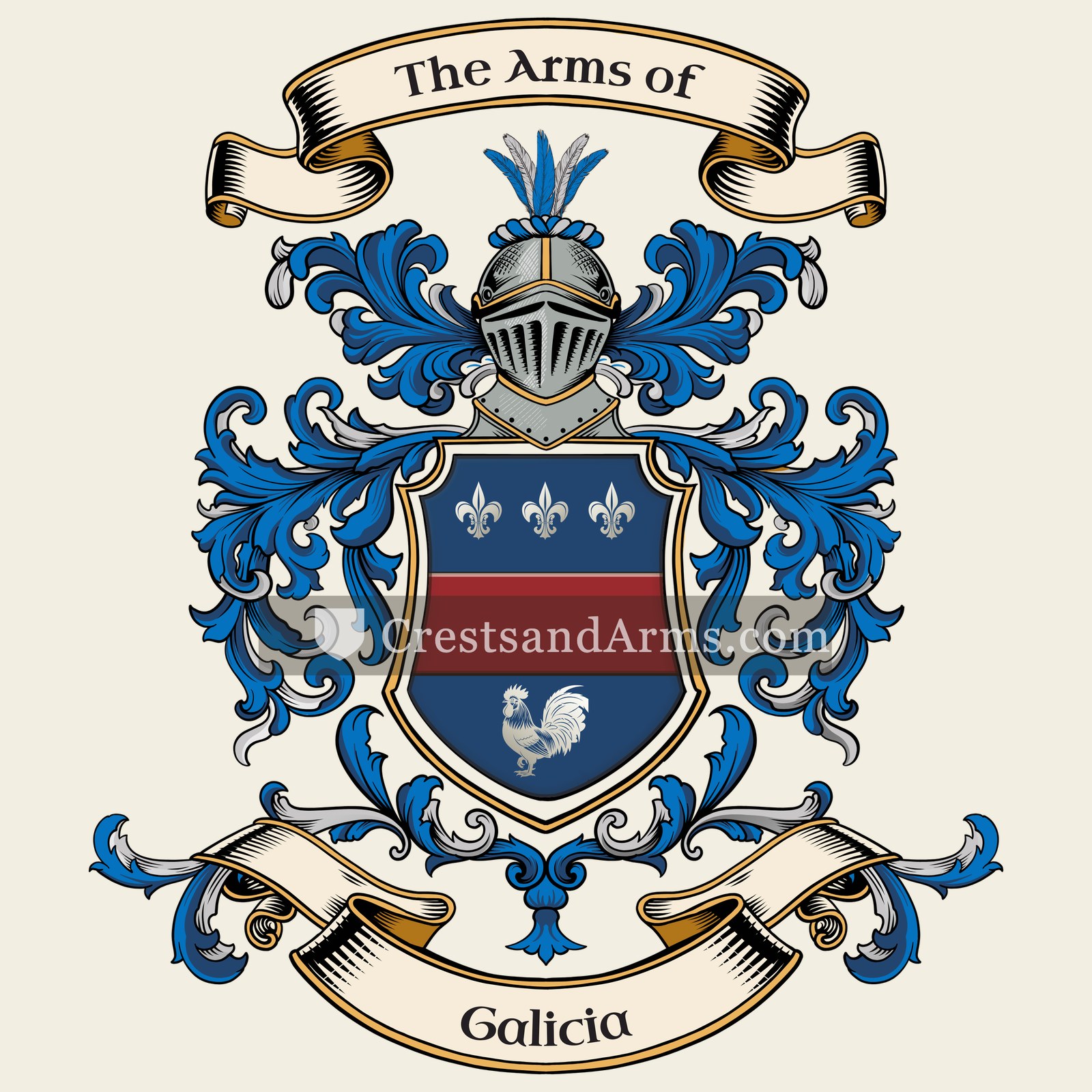 The Galicia coat of arms, drawn from the recorded blazon