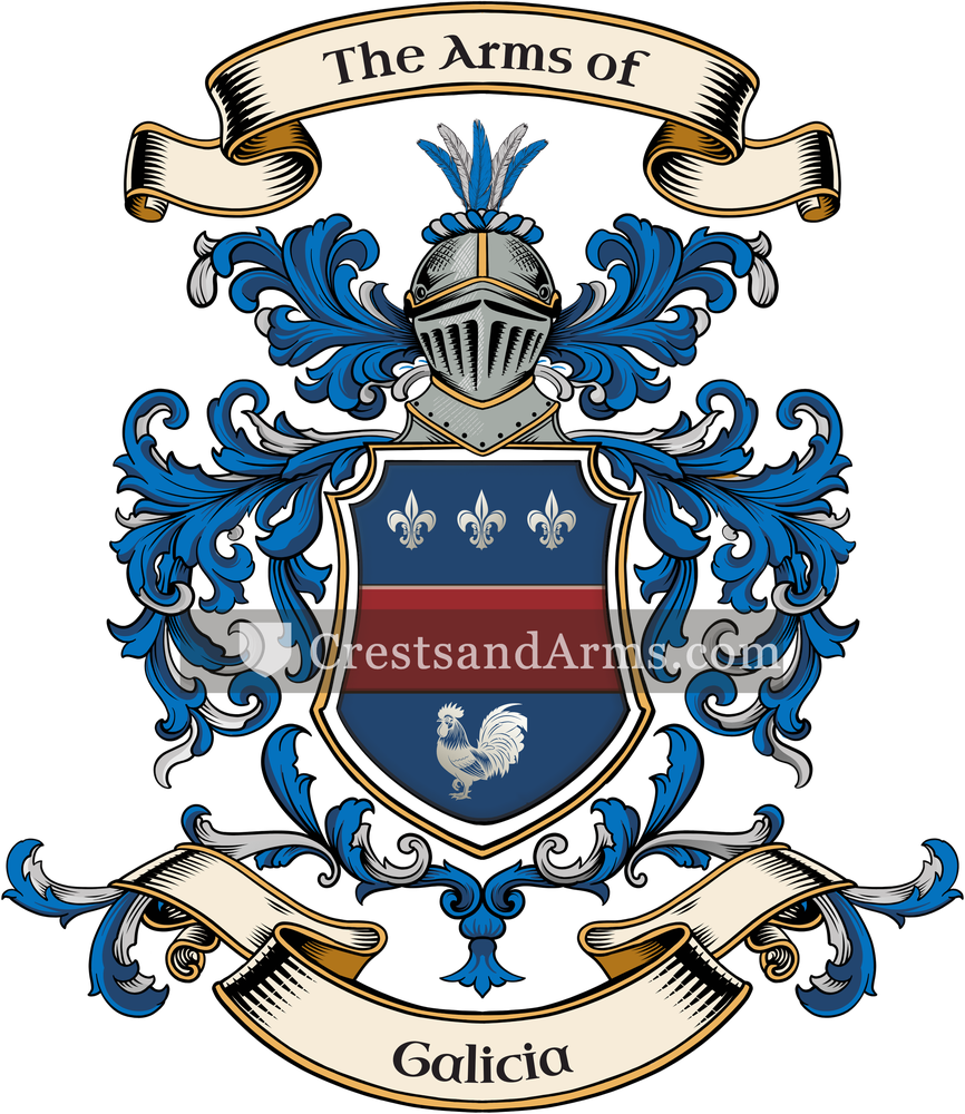 The Galicia coat of arms, drawn from the recorded blazon