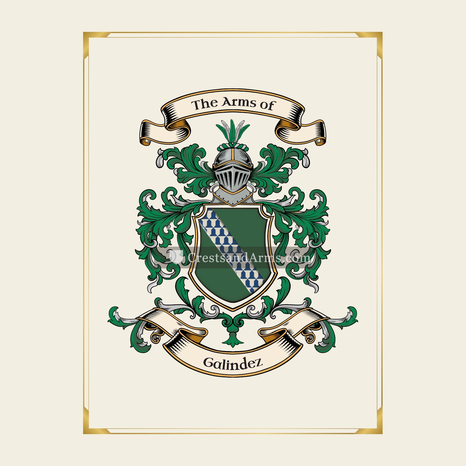 With gold border