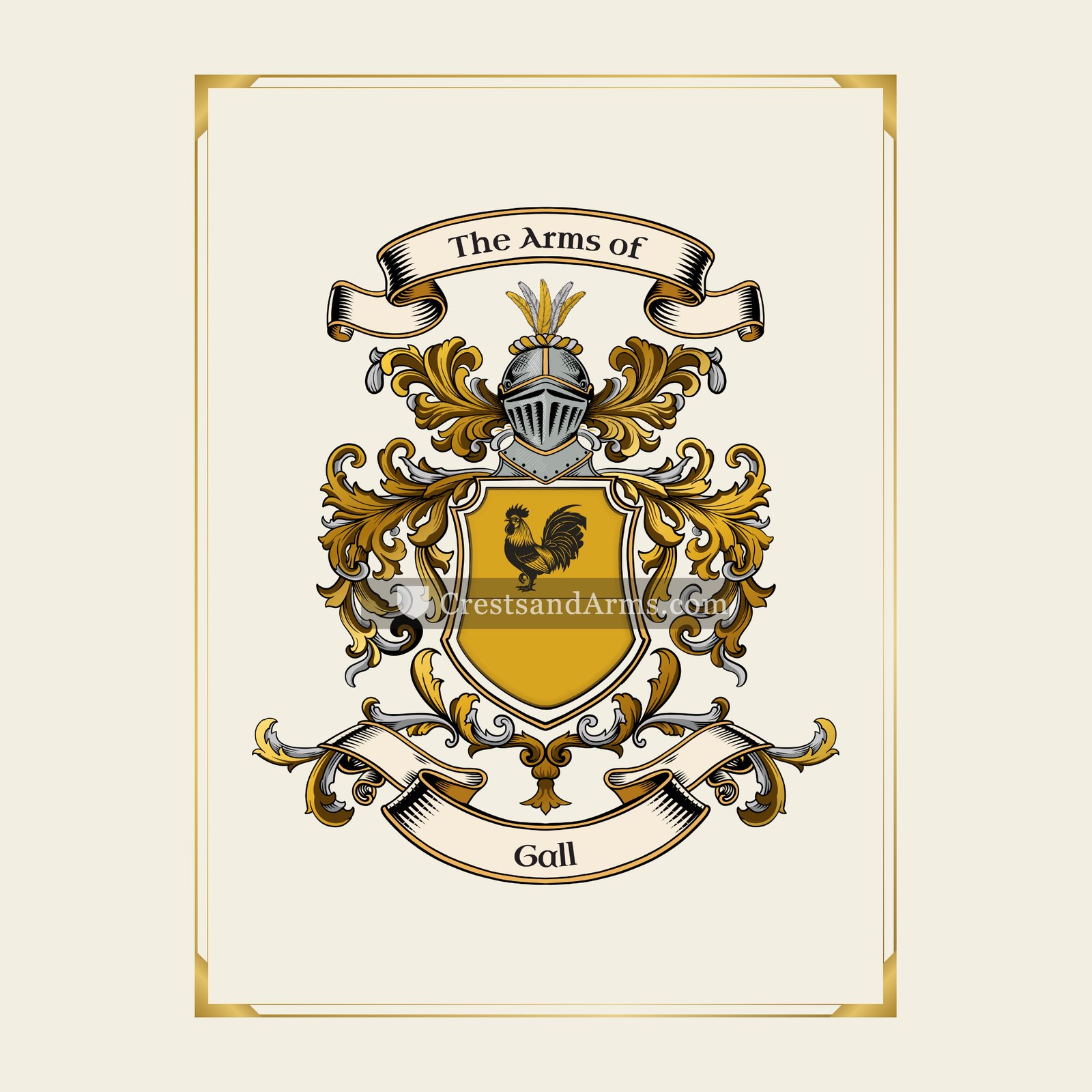 With gold border