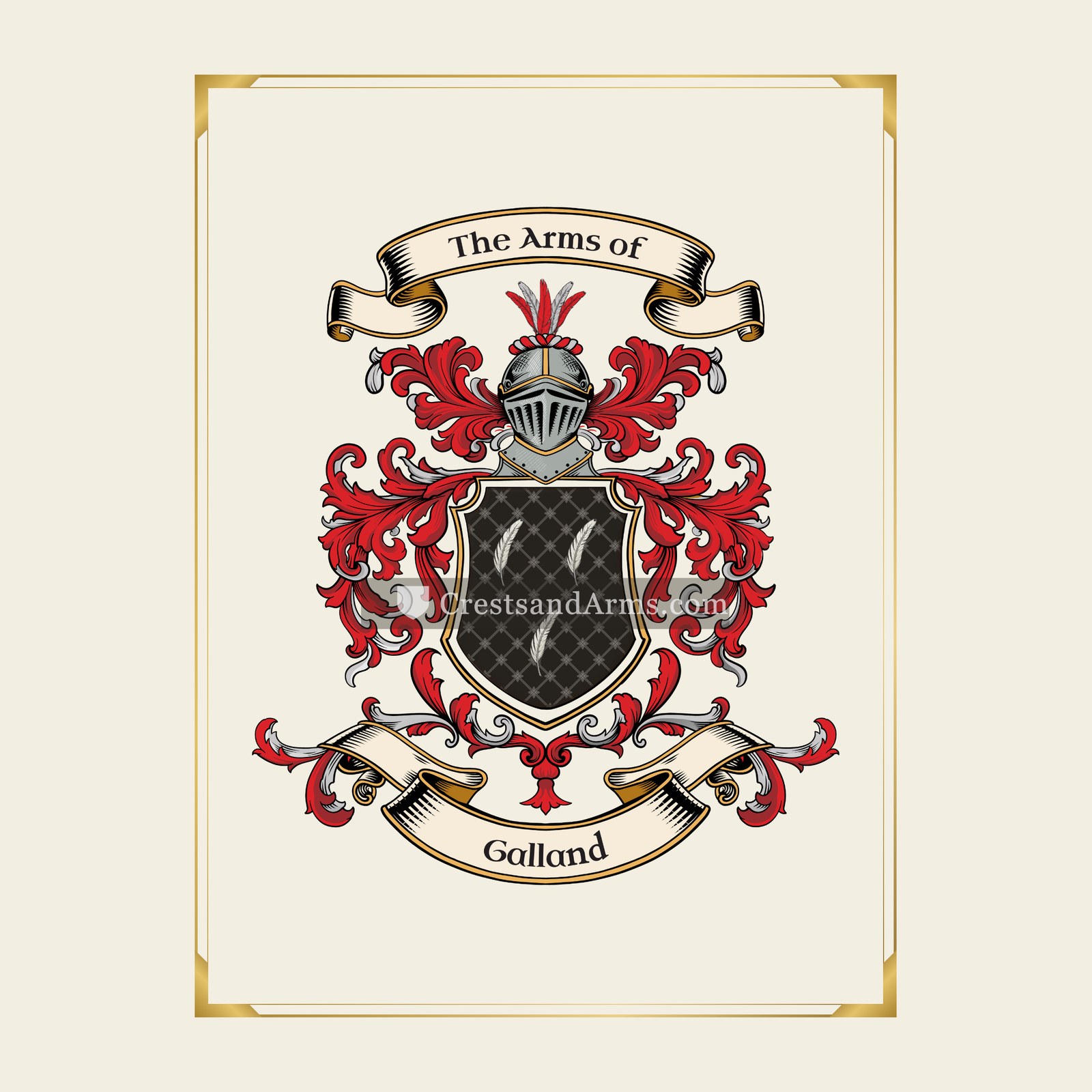 With gold border