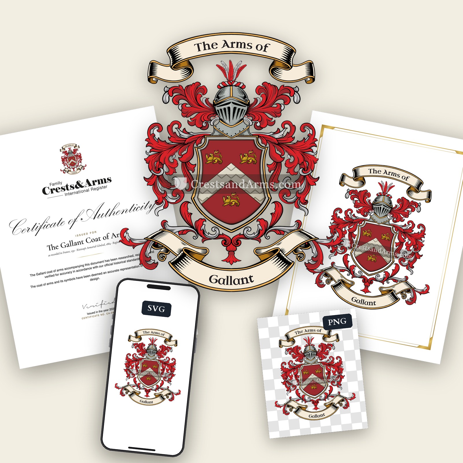 The Gallant arms on the coat of arms — digital pack