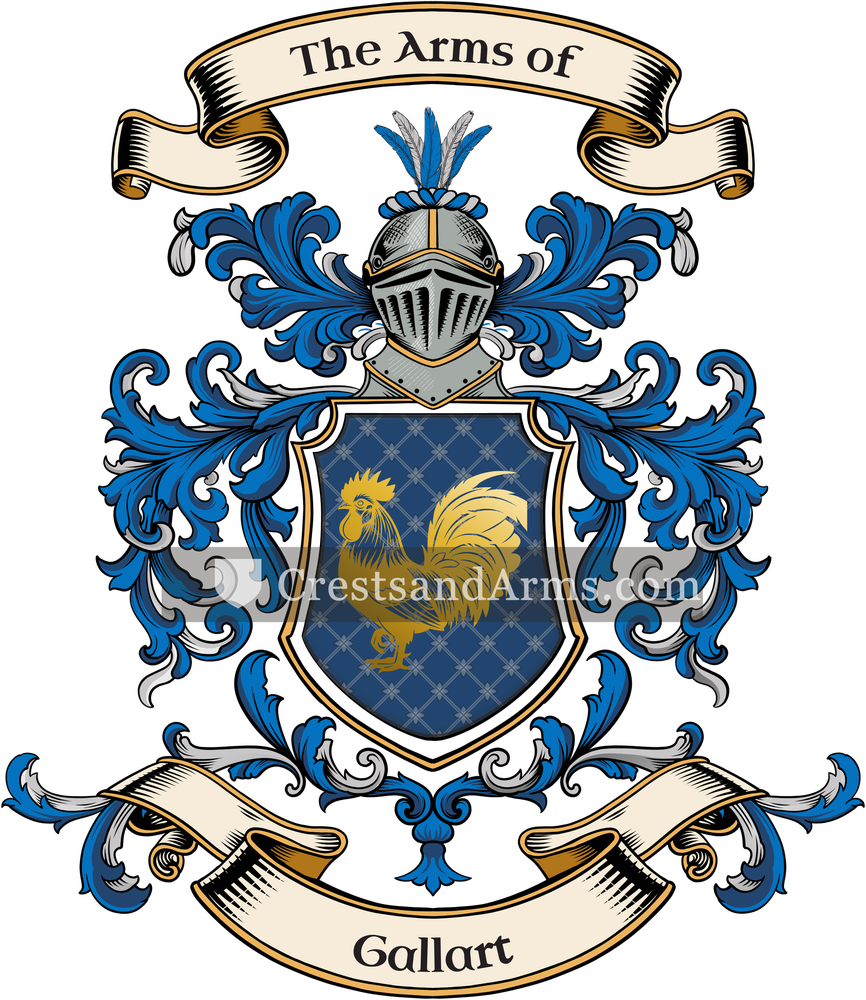The Gallart coat of arms, drawn from the recorded blazon