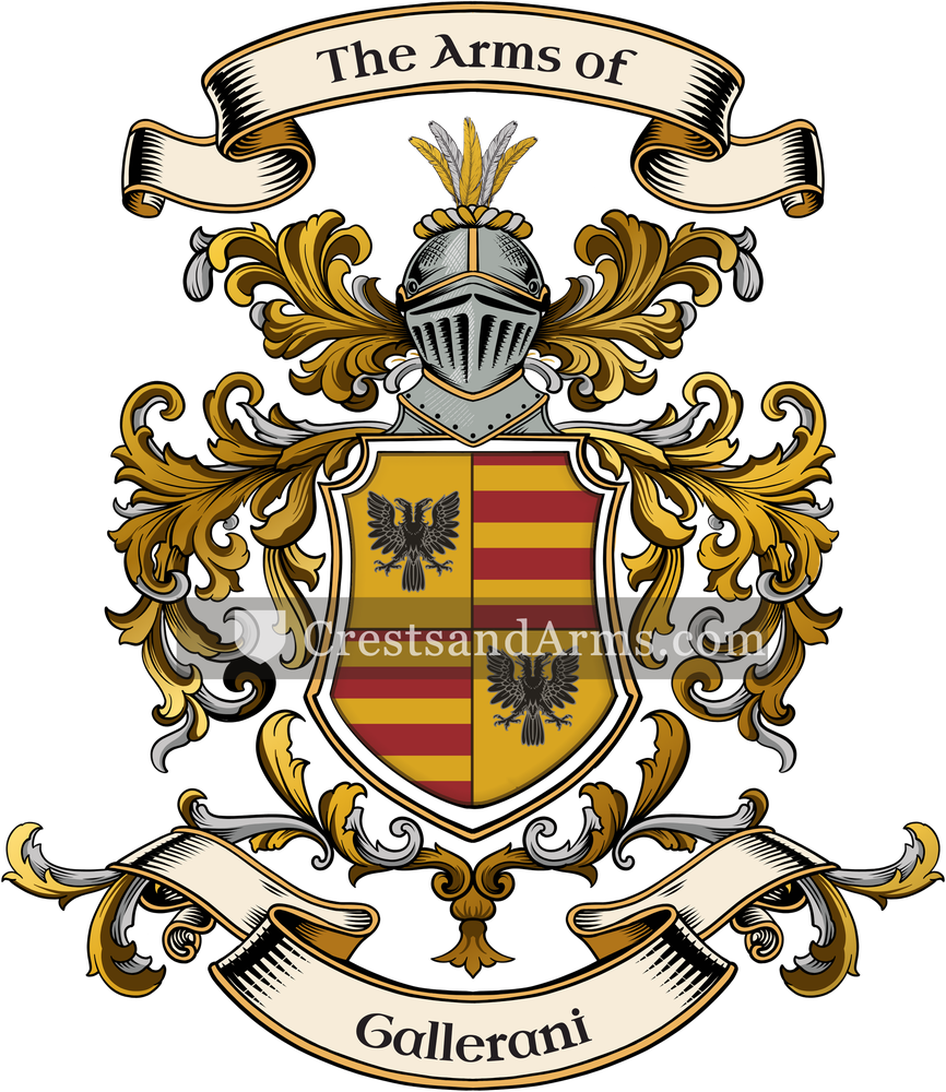 The Gallerani coat of arms, drawn from the recorded blazon