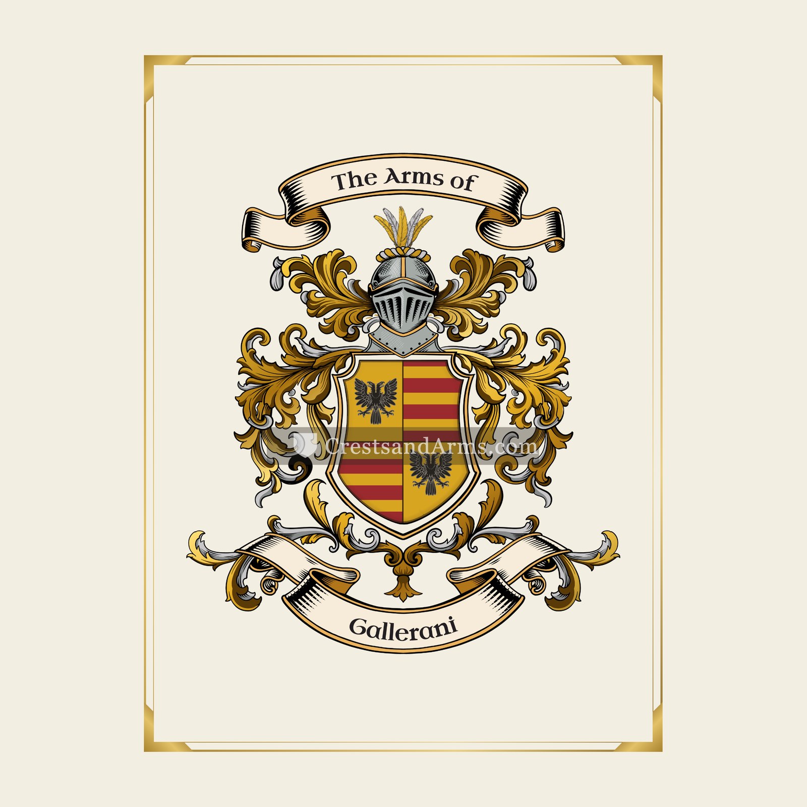 With gold border