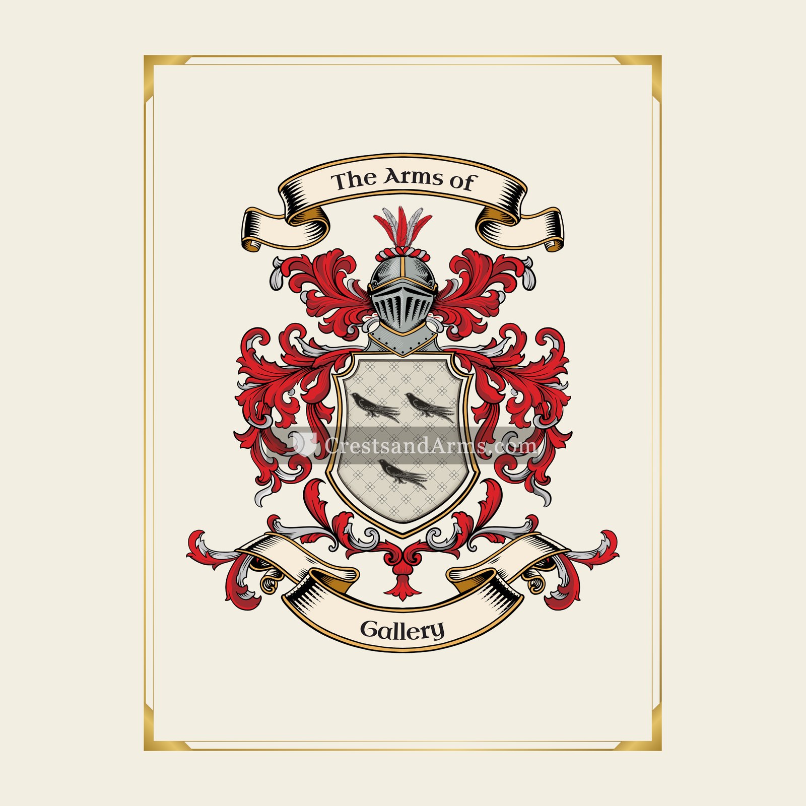 With gold border