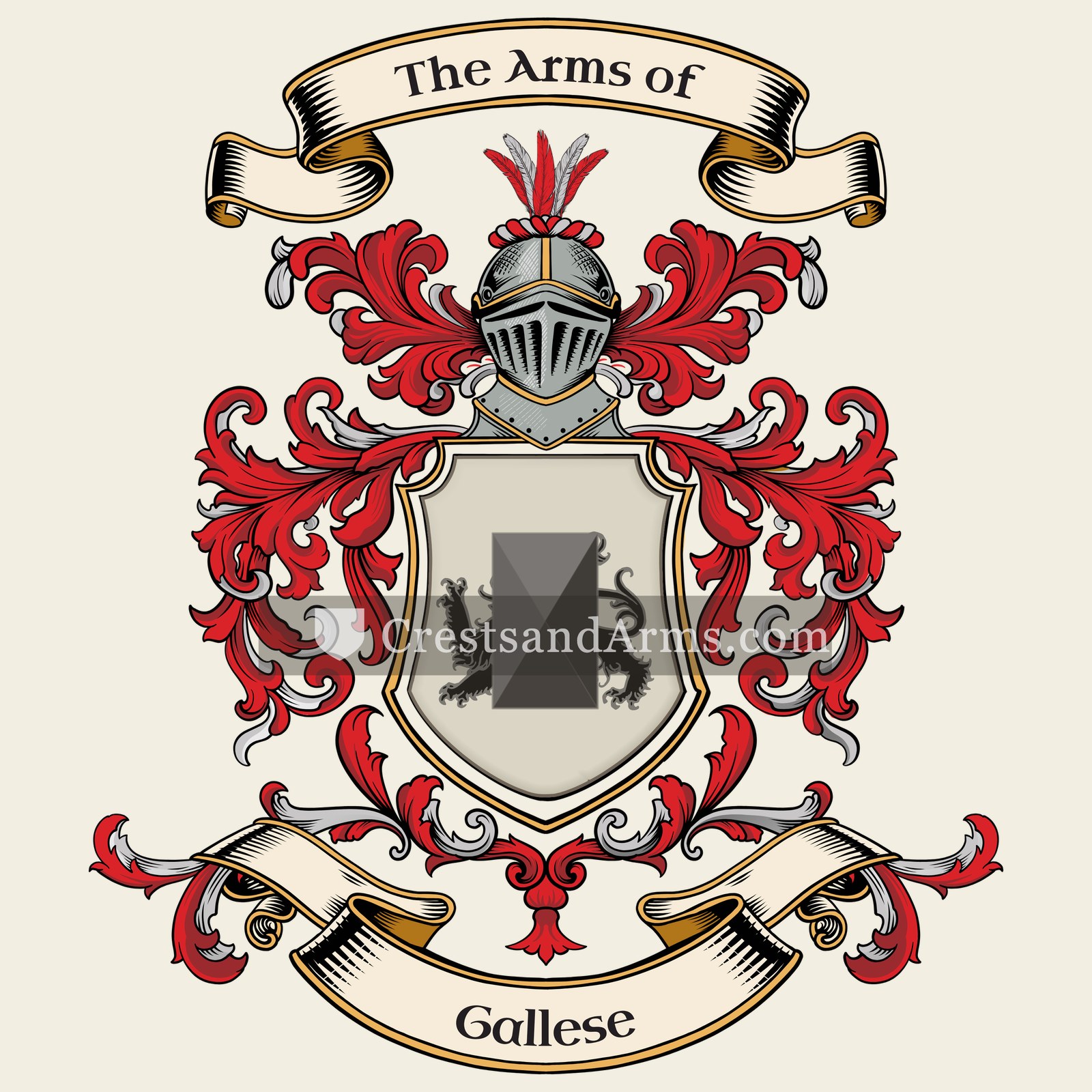 The Gallese coat of arms, drawn from the recorded blazon