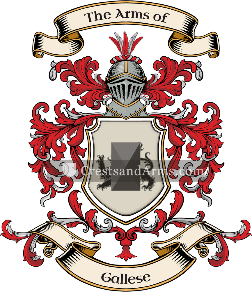The Gallese coat of arms, drawn from the recorded blazon