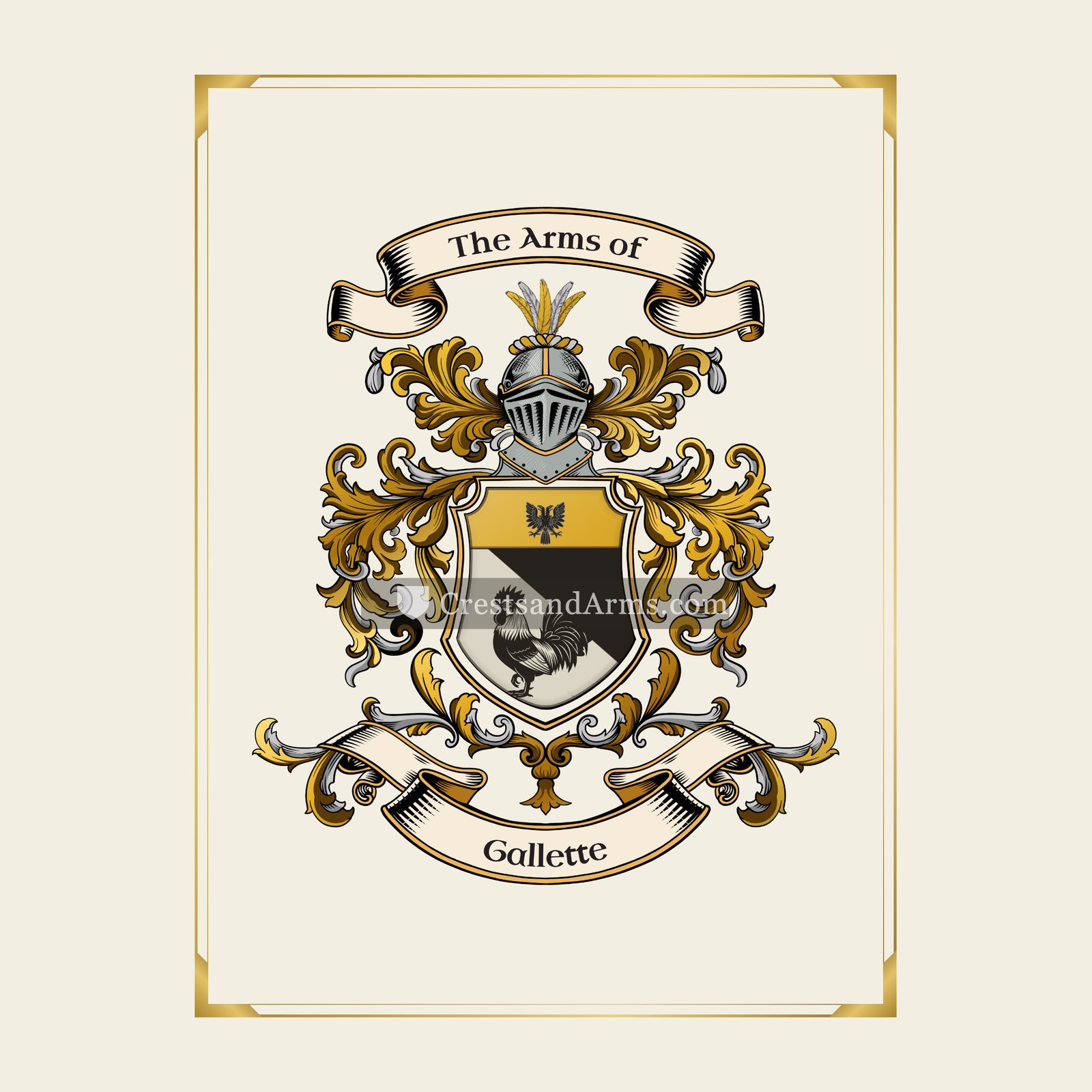 With gold border